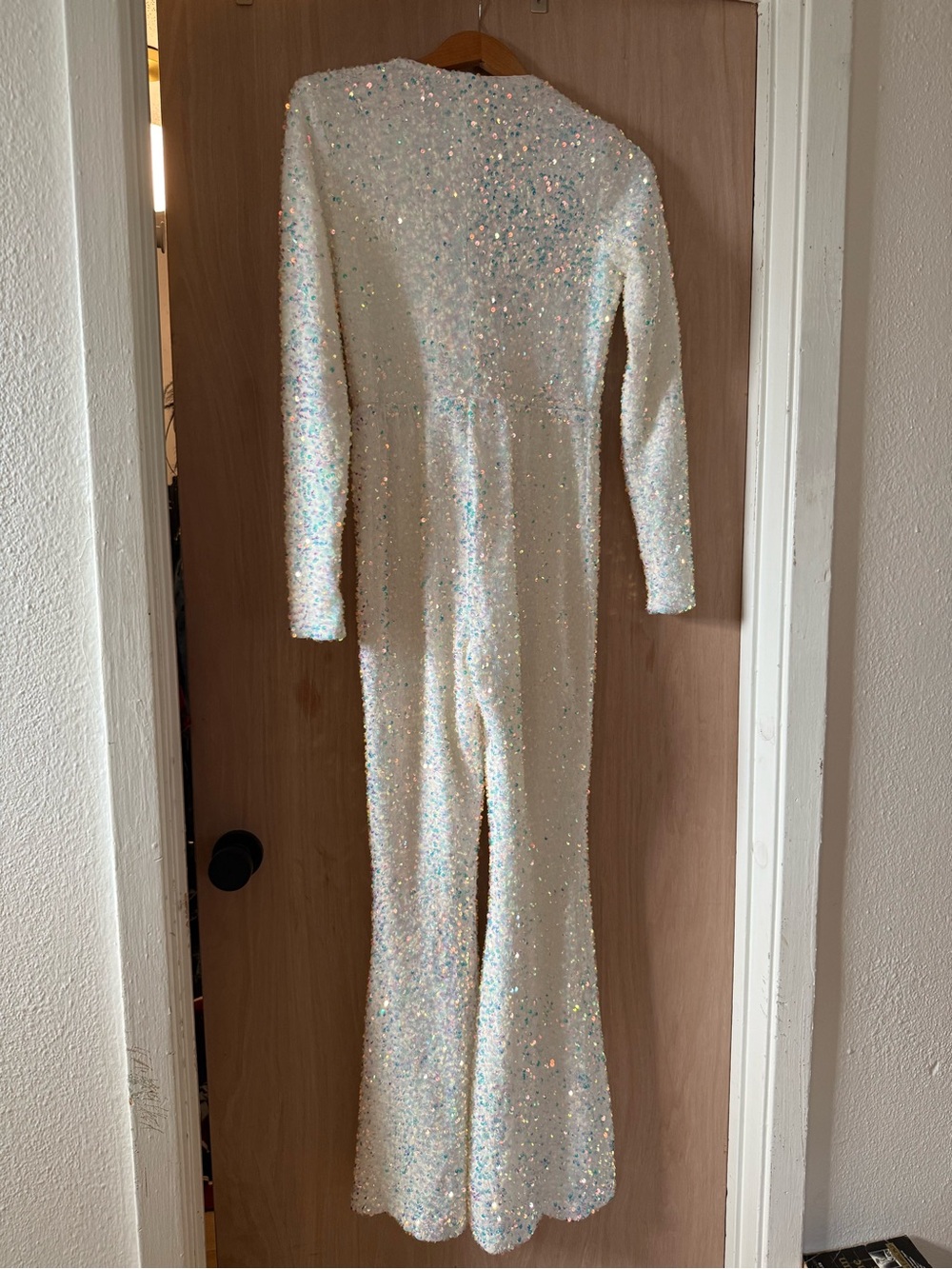 Show Me Your MuMu Martina Wrap Sequin Jumpsuit in White - Picture 4 of 4